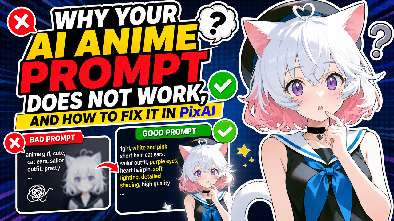 Why Your AI Anime Prompt Does Not Work, and How to Fix It in PixAI